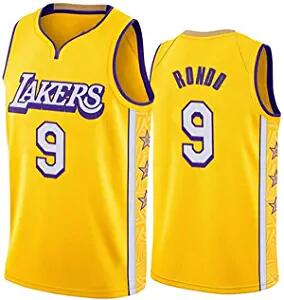 Men's Los Angeles Lakers #9 Rajon Rondo Stitched Yellow Jersey